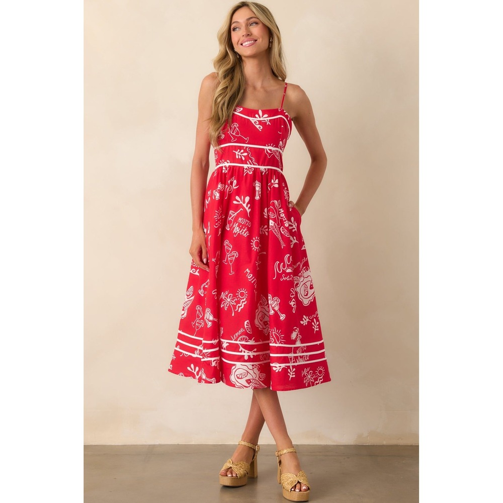 Prosperina printed sundress red print NWT size large